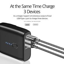 USAMS EU/US Foldable Plug 2 in 1 USB Charger Power Bank 5000mah Auto Power Off Fast Charging Powerbank Dual USB External Battery