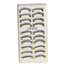 Black Handmade Natural Eyelashes For Women Set - 10 Pairs (Eyelash 830)