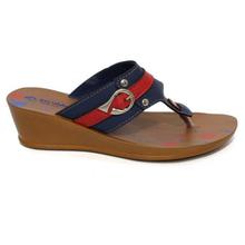 aeroblu Blue/Red T-Strap Sandals For Women - OTI8