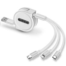 120cm 3 In 1 USB Charge Cable for iPhone & Micro USB & USB C