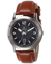 Titan Neo Black Dial Leather Strap Watch-1730Sl02