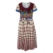 Blue/Brown Flower Printed Frock For Girls