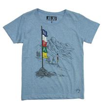 Blue Prayer Flag Printed T-shirts For Boys