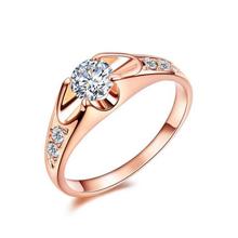 Rose Gold Plated CZ Engagement Ring