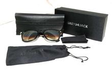 GREY JACK Shaded Brown Lens with Black Design Frame Oval  Wayfarer Sunglasses