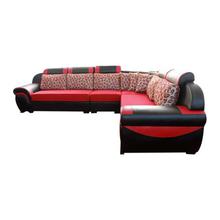 Sunrise Furniture HS-55 L-Shape Wooden Sectional Sofa - Black/Red