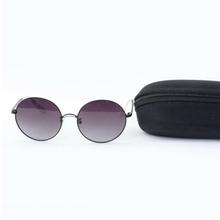 Polarized Round Black Metal Frame Sunglasses