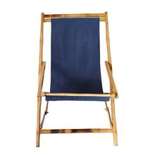 Brown/Blue Bamboo Foldable Chair