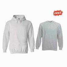 Buy 1 Grey Fleece Hoodie & Get Grey Sweat Shirt for Unisex Free