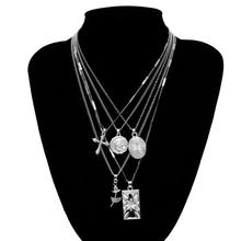 Ingemark Layered Rose Cross Pendant Choker Necklace Set Boho