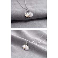 Silver S925 Freshwater Pearl Sea Shell Pendant For Women-11P