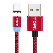 TOPK AM17 1M LED Magnetic USB Cable for iPhone Xs Max 8 7