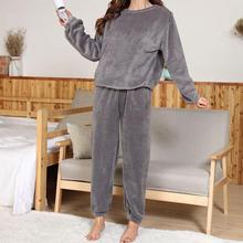 Winter Women's Flannel Velvet Pajamas Sleepwear Sets