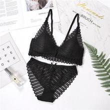 Queenral Sexy Lace Bra And Panty Set Front Closure