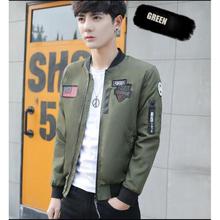 Embroidery Bomber Jacket Men Hip Hop Slim Fit Letter Stand