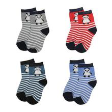 Combo Of 3 Pair Printed Socks For Kids -Grey/Red/Blue