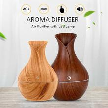 Ultrasonic Humidifier Aroma Diffuser Essential Oils Wood Grain Usb Air Cooler Purifier Humidifiers Light Bulb Mist Evaporator