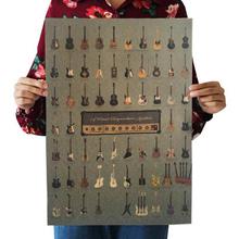 Pop Chart Lab Guitars Art Old Style Kraft Paper Wall Decal