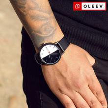 OLEEV Black/White Dual Tone Unisex Watch