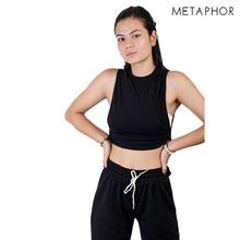 METAPHOR Black Solid Tank Top For Women - MT29B