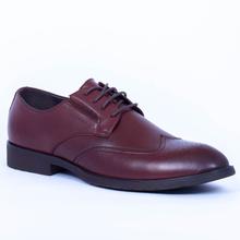 Caliber Shoes Wine Red Lace Up Formal Shoes For Men (Y 639 )