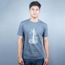 Dharahara Grey Printed T-Shirt for Men