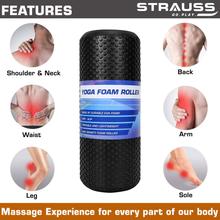 Strauss Yoga Foam Roller   Foam Roller 45 cm  Massage Roller  Foam Roller for Deep Tissue Massage, Pain Relief from Sore Muscles, Pre & Post Exercise Fitness Workout Sessions