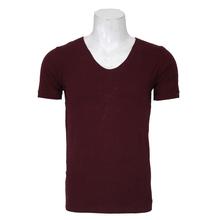 Maroon Stretchable Round Neck T-Shirt For Men