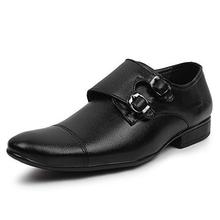 BUWCH Men Formal Black Synthetic Leather Monk Shoe