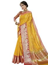 Stylee Lifestyle Yellow Banarasi Silk Jacquard Saree - 2306