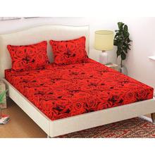 HFI Homefab India Polycotton Double Bedsheet with 2 Pillow