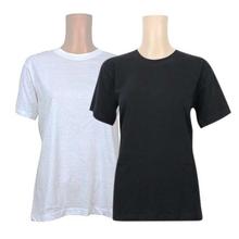 Pack Of 2 Cotton T-Shirt For Women -White/Black
