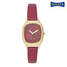 Sonata 8060YL03 Yuva Analog Red Dial Watch For Women