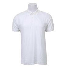 White Solid Polo Neck T-Shirt For Men