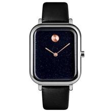 SKMEI Mens Minimalist Wristwatch Casual Starry Night Analog Watch With Soft Leather Band