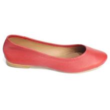 Carlton London Red Leather Round Closed Shoes For Women (CLCLL-4152RD)