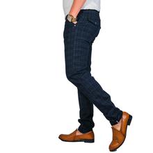 Virjeans Stretchable Cotton Check Chinos Pant for Men (VJC 713) Blue