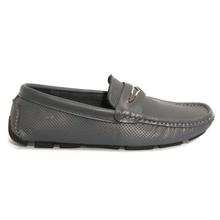 KILOMETER Grey Lazer Cut Designed Loafers For Men