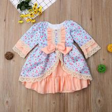 Pudcoco Baby Kids Girls Princess Formal Dress Lace Floral