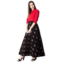 Khushal K Women's Rayon Top With Long Skirt Set