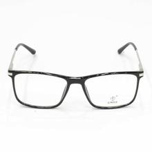 Black/Silver Square Eyeglasses Frame (Unisex) - 7055