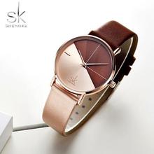 SK Luxury Leather Watches Women Creative Fashion Quartz Watches For Reloj Mujer 2018 Ladies Wrist Watch SHENGKE relogio feminino