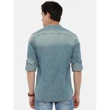 Jack & Jones Men Blue Slim Fit Solid Casual Denim Shirt