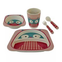 Yookidoo  Pink/Blue Owl Printed Meal Set For Kids