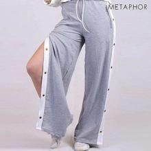 METAPHOR Grey Snap Buttoned Pant For Women(Plus Size) - MJ12C