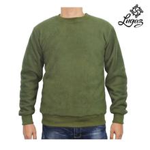 Army Green Fur Inside Sweatshirt For Men