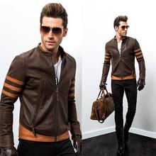 The New Men 's PU Leather Jacket Personality Motorcycle