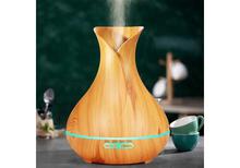 400ml Wood Grain Design Air Aroma Humidifier With 7 Color LED Lights