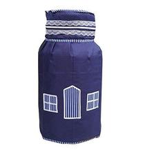 Kuber Industries Quilted Cotton Cylinder Cover - Blue, 3 Layered