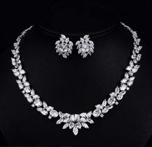 Platinum Plated Luxury Cubic Zirconia Bridal Jewellery Set